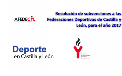 La Junta concede ayudas para fomentar el deporte federado en Castilla y León en 2017 por un total de 2,6 millones de euros