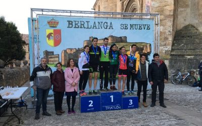 Mediero y Latestere mandan en el Duatlón de Berlanga de Duero en una prueba muy dura debida al intenso viento
