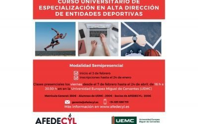 Abierto el plazo para inscribirse en el curso universitario de especialización en Alta Dirección de Entidades Deportivas