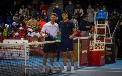 Daniel Rincón gana a Juan Carlos Ferrero en el partido de exhibición de la Fiesta Nacional del Tenis
