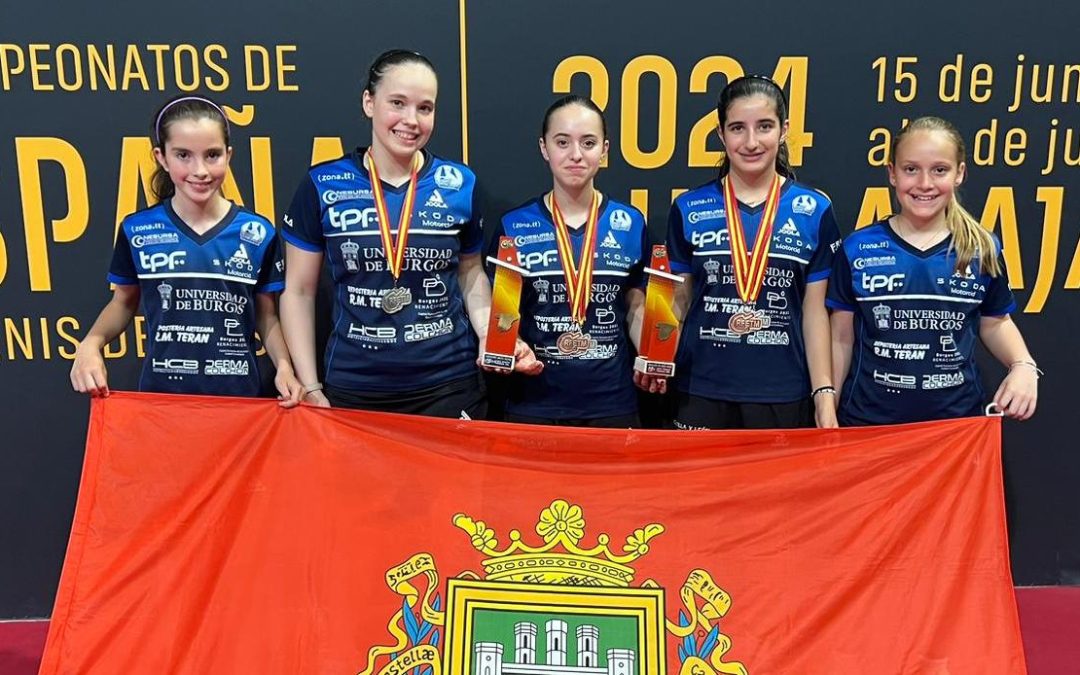 La cantera burgalesa de tenis de mesa se cuelga seis medallas en el Campeonato de España