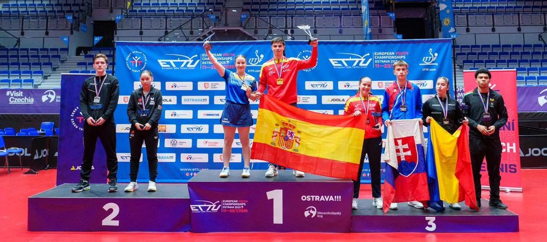 Daniel Berzosa y Veronika Matiunina revalidan su título de Campeones de Europa en dobles mixto U19