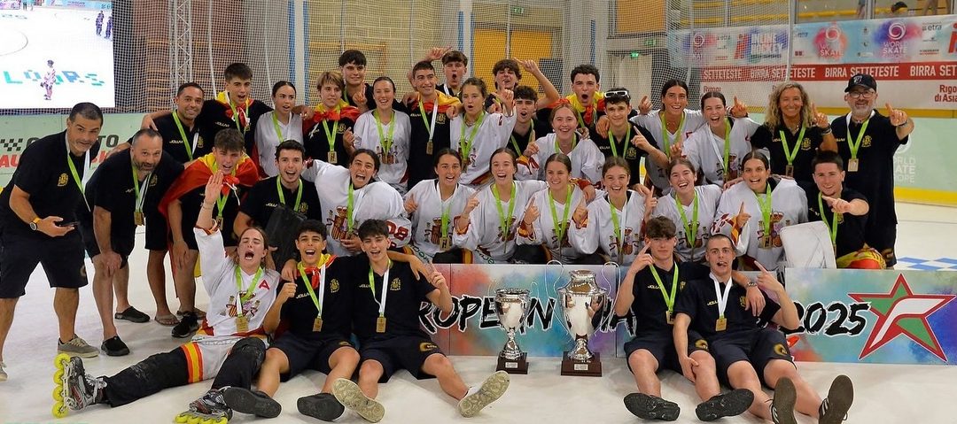 Campeones de Europa con la selección española de hockey línea