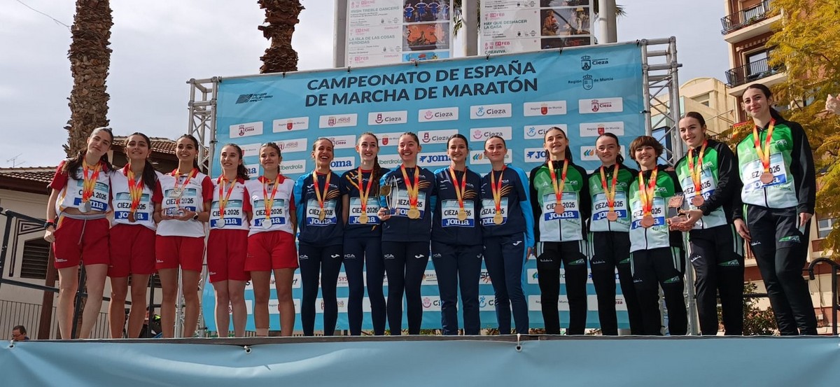 Marcha PODIO SUB-20 CCAA Equipo femenino Marcha sub-20 de Castilla y León, plata por Autonomías