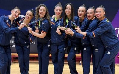La rítmica española conquista Bakú: oro y plata con sello leonés y vallisoletano