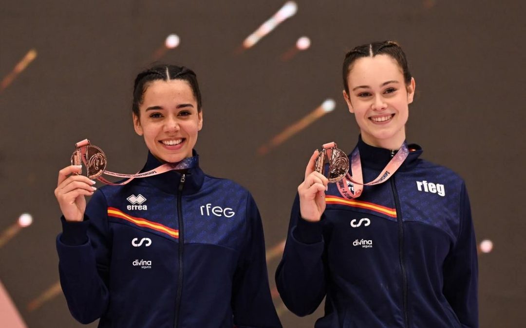 Los gimnastas de Castilla y León se cuelgan un oro, dos plata, y dos bronces en el Europeo de Trampolín