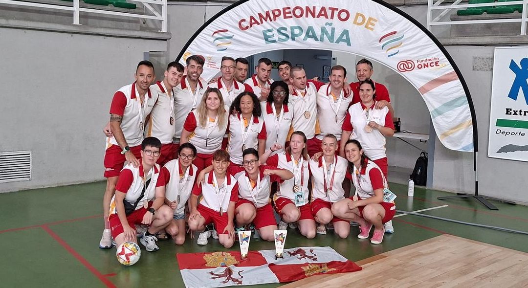 Castilla y León conquista un bronce y una plata en el Nacional FEDDI de fútbol sala en Cáceres