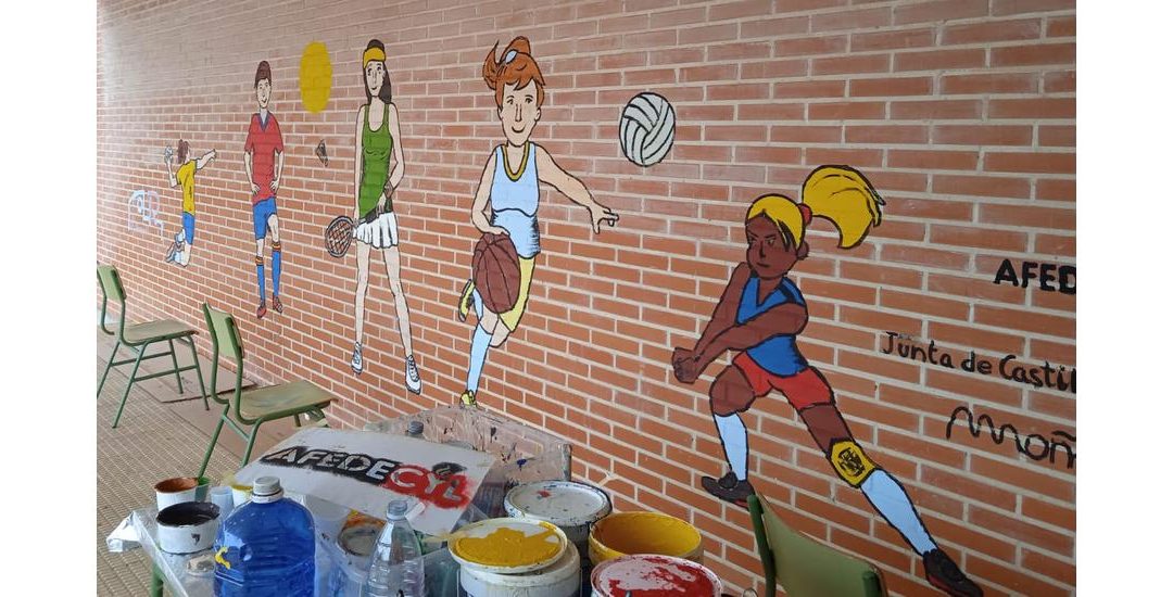 El mural de la igualdad de la Junta de Castilla y León y  AFEDECYL ya luce en el IES Recesvinto de Venta de Baños
