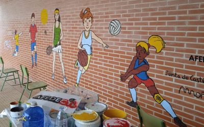 El mural de la igualdad de la Junta de Castilla y León y  AFEDECYL ya luce en el IES Recesvinto de Venta de Baños